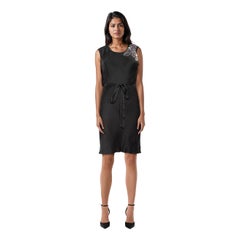Matthew Williamson Black Embellished Silk Knee Length Dress Size M