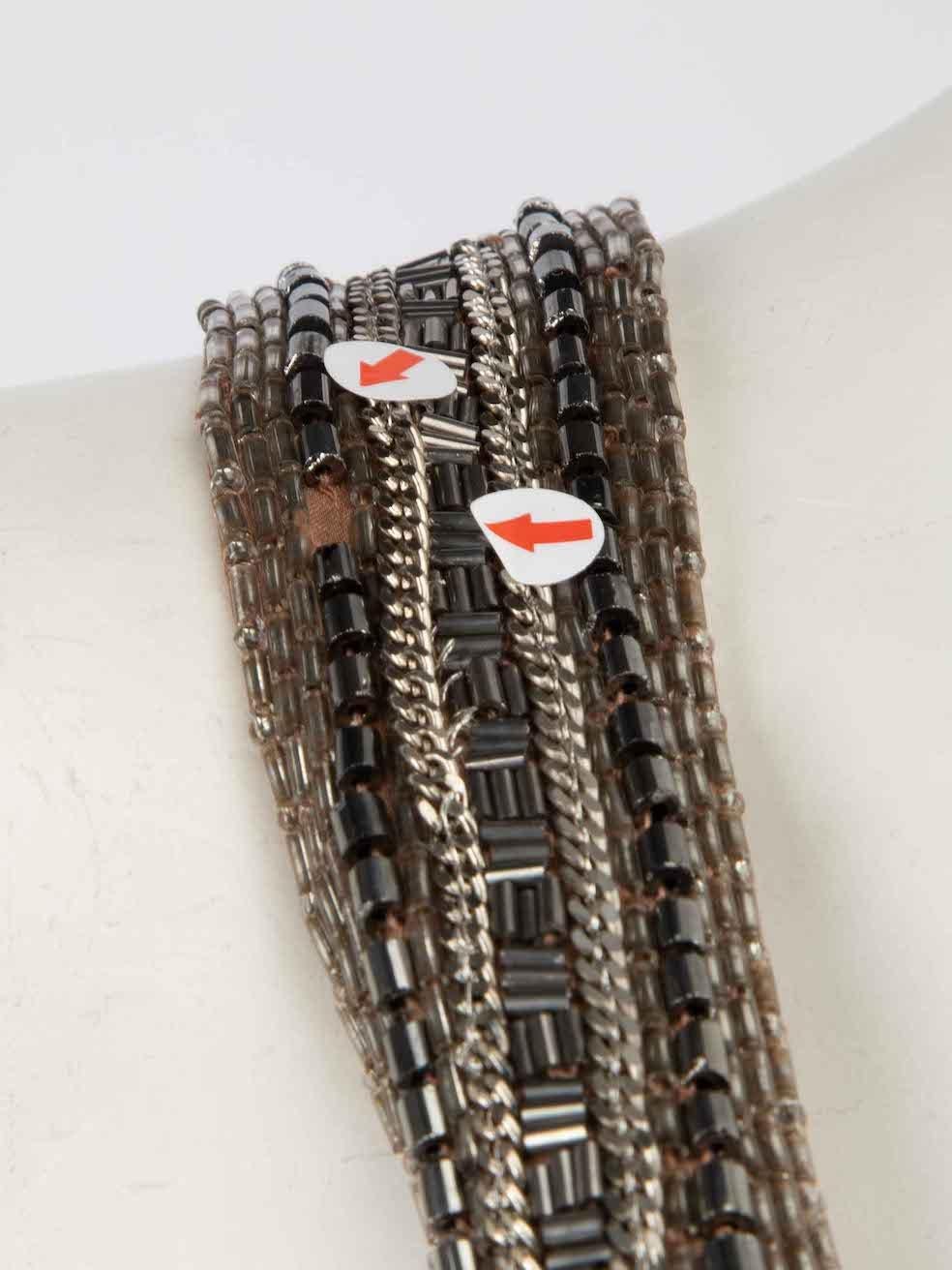 Women's Matthew Williamson Brown Metallic Beaded Maxi Gown Size L