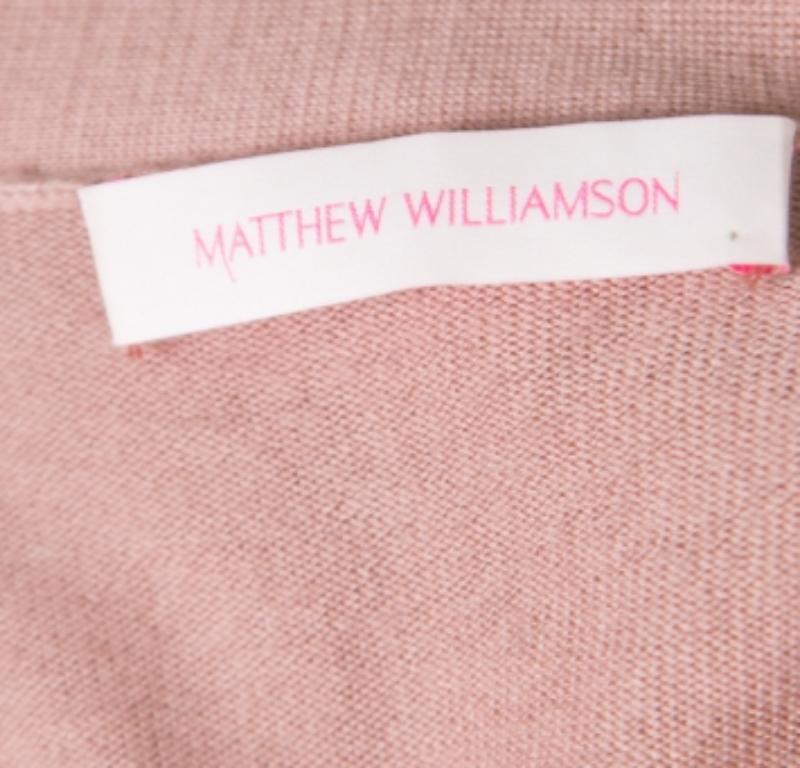 Matthew Williamson Braun Wolle Kaschmir verschönert Knopfleiste Strickjacke S im Angebot 4