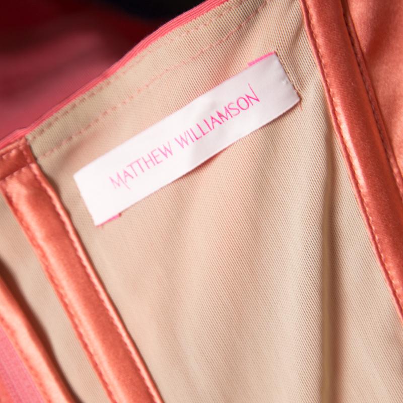 Matthew Williamson Coral Pink Embellished Pocket Detail Strapless Valencia Dress 1