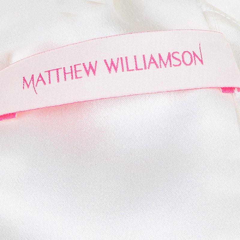 Gray Matthew Williamson Cream Embellished Gown S