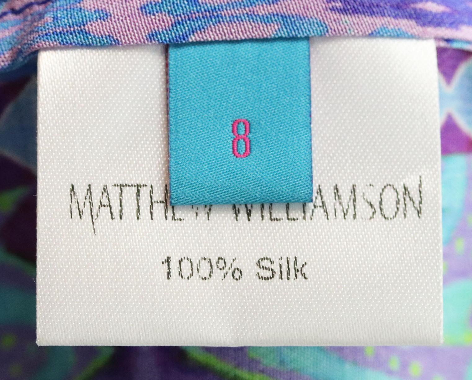 Women's Matthew Williamson Escape Belted Printed Silk Robe UK 8