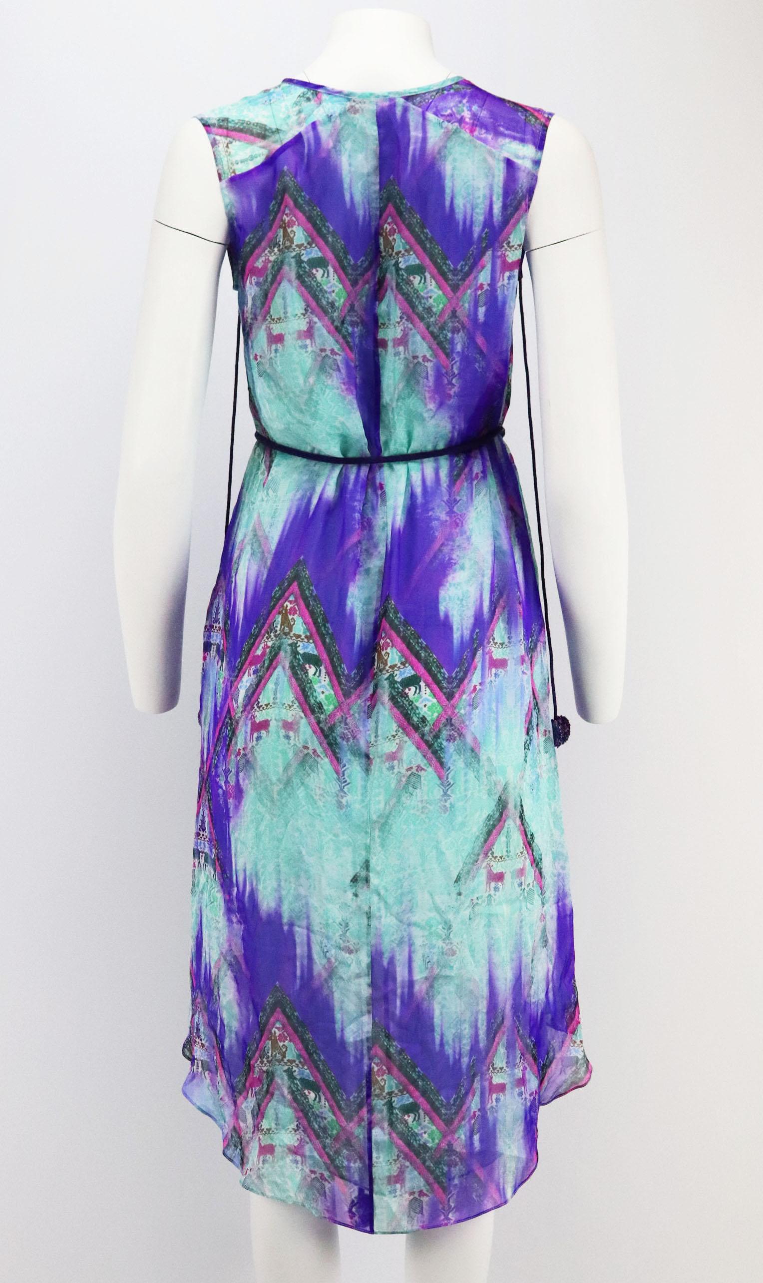 Matthew Williamson Minivestido de seda estampado Escape UK 6 en Excelente Estado en London, GB