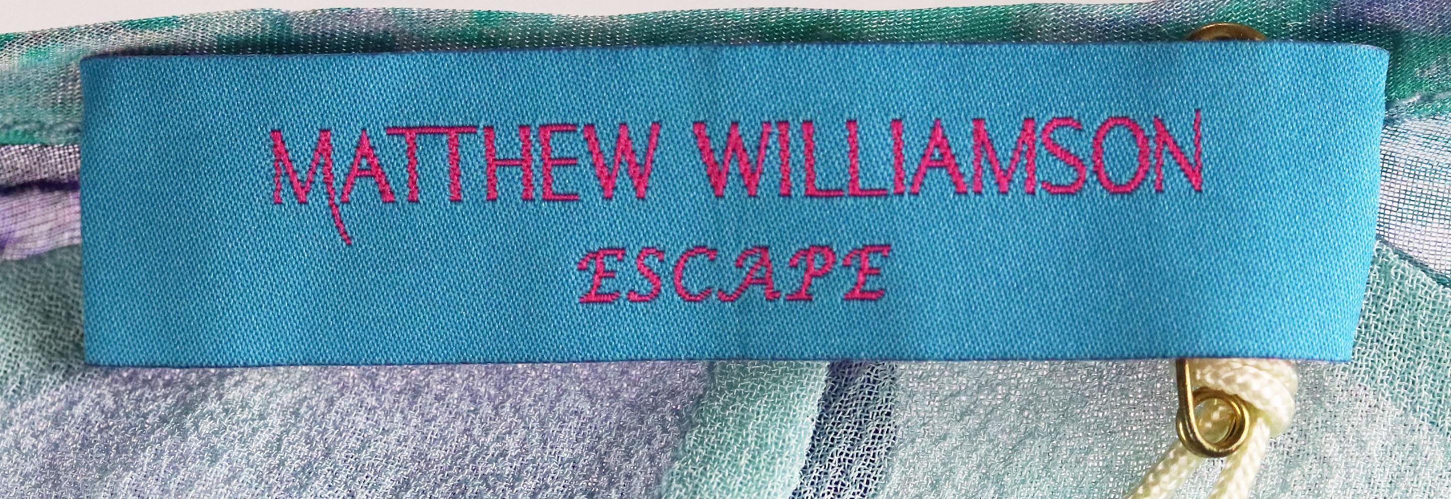 De las mujeres Matthew Williamson Minivestido de seda estampado Escape UK 6