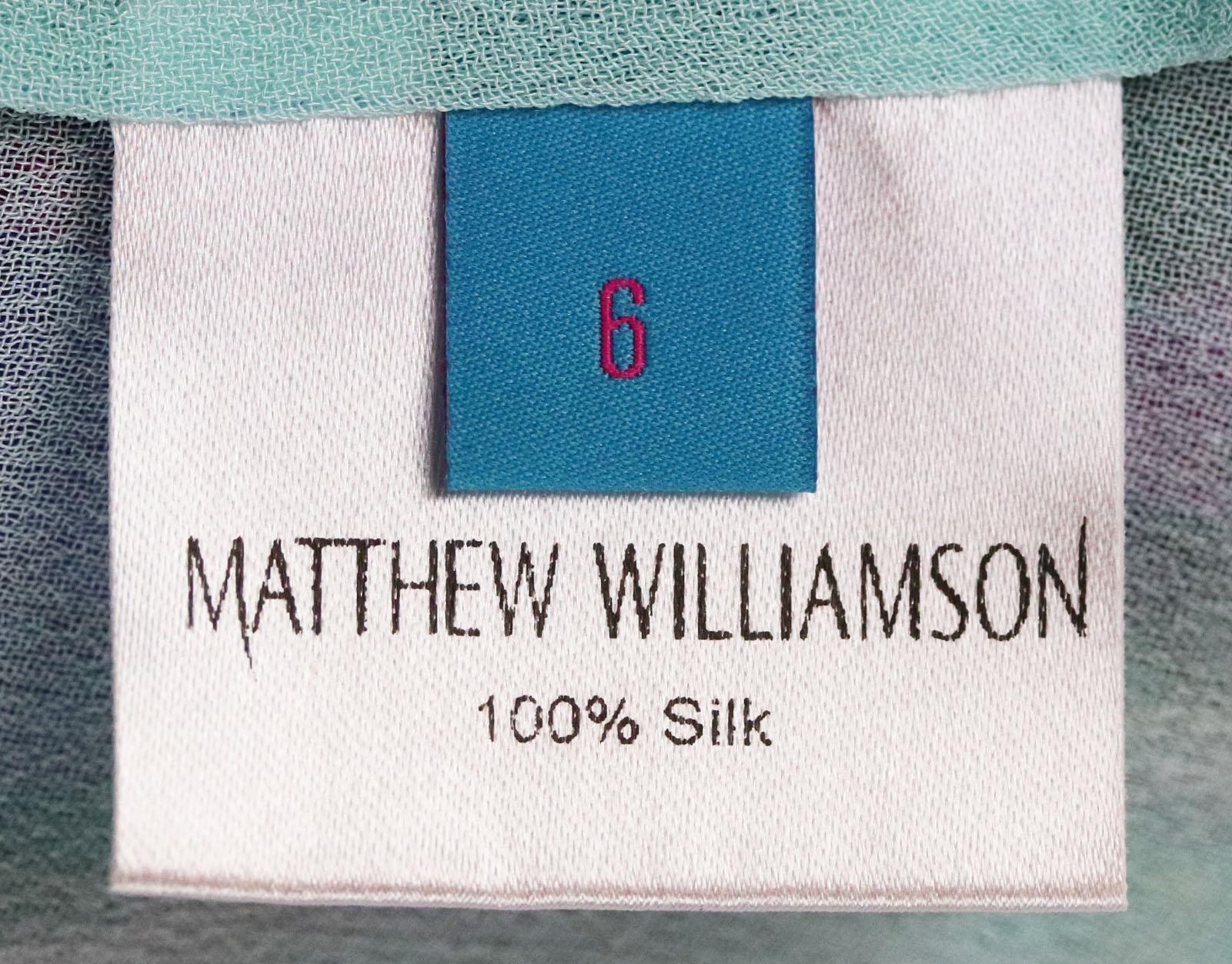 Matthew Williamson Minivestido de seda estampado Escape UK 6 1