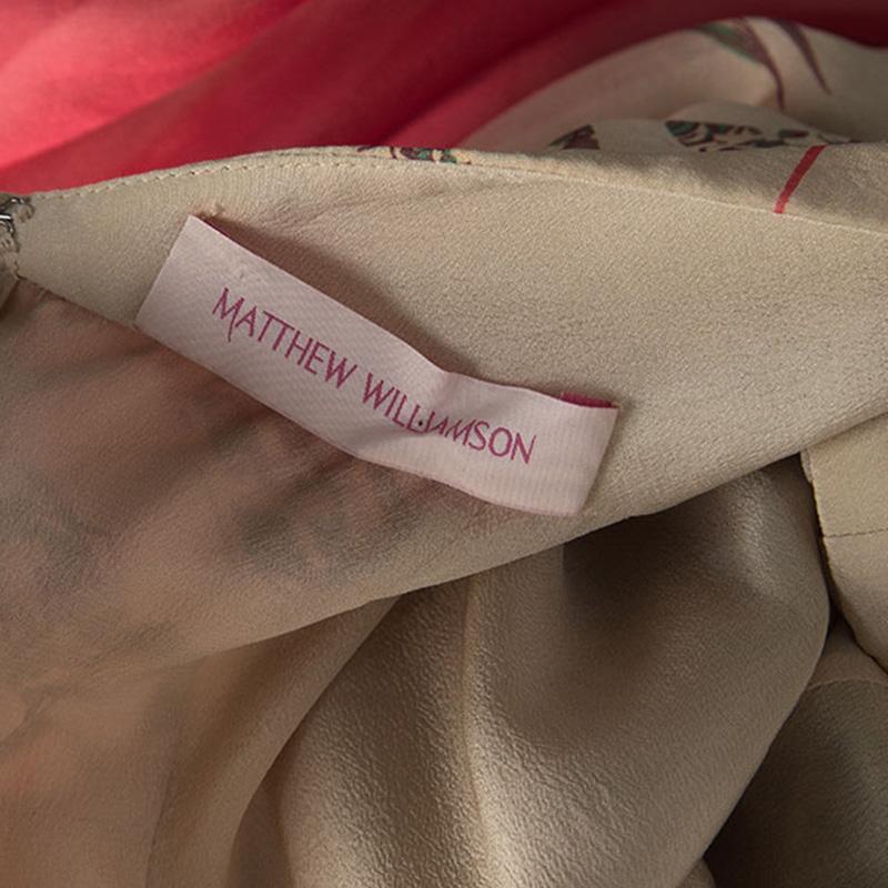 Matthew Williamson Floral Print Silk Embellished Neck Sleeveless Maxi Dress M In Good Condition In Dubai, Al Qouz 2