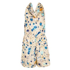 Matthew Williamson For Macy's Romper Beige Estampado Con Cuello Halter S