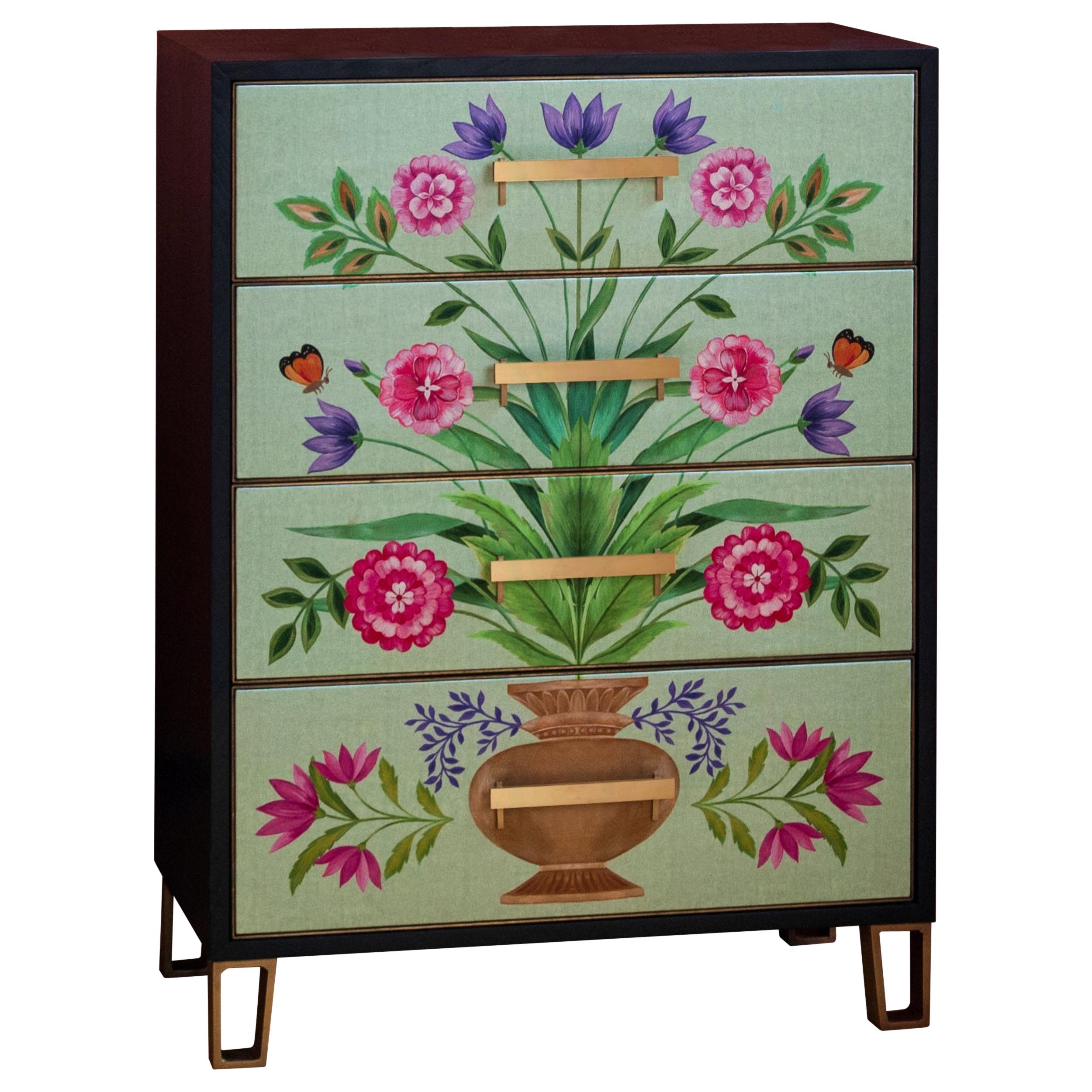 Fine Upholstered Chest of Drawers