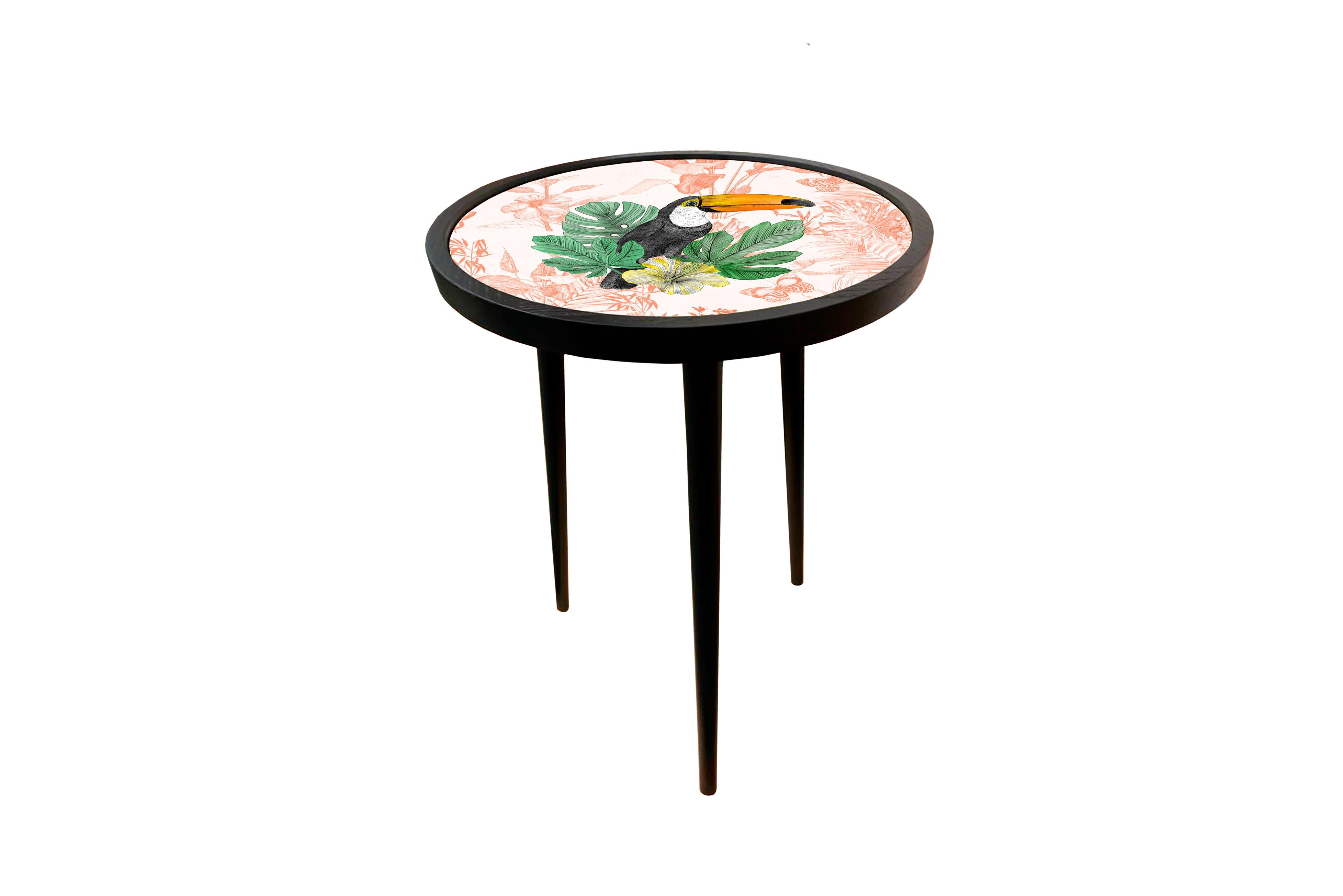 Lacquered Large Fine Upholstered Side Table  For Sale