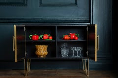 Fine Upholstered Side Cabinet