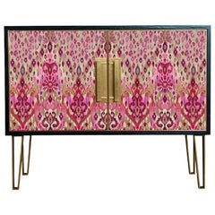 Fine Upholstered Side Cabinet 