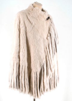 Matthew Williamson Fringe Trim Fur Poncho XS 38