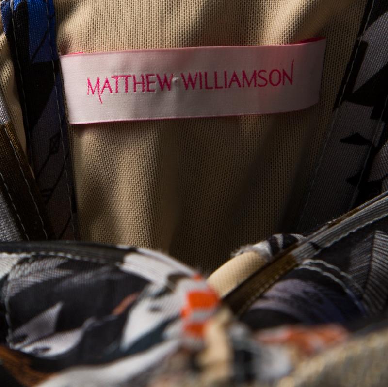 Matthew Williamson Gold Jacquard Corseted Bodice Embellished Dress S 1