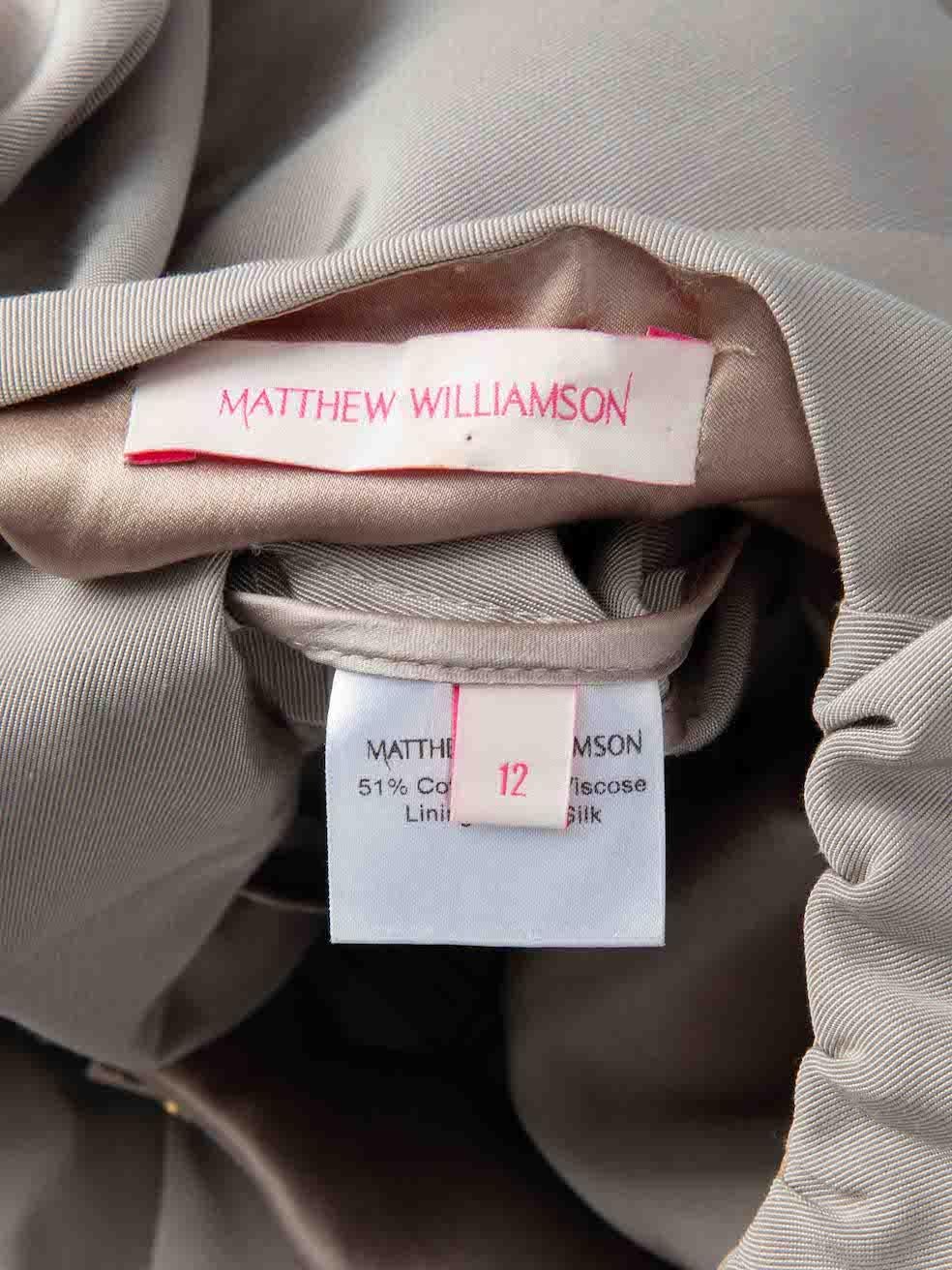 Matthew Williamson Grey Embellished Knee Length Dress Size L For Sale 4
