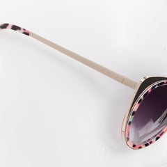 MATTHEW WILLIAMSON Linda Farrow MW987 rosa grün Katzenaugen Leoparden-Sonnenbrille
