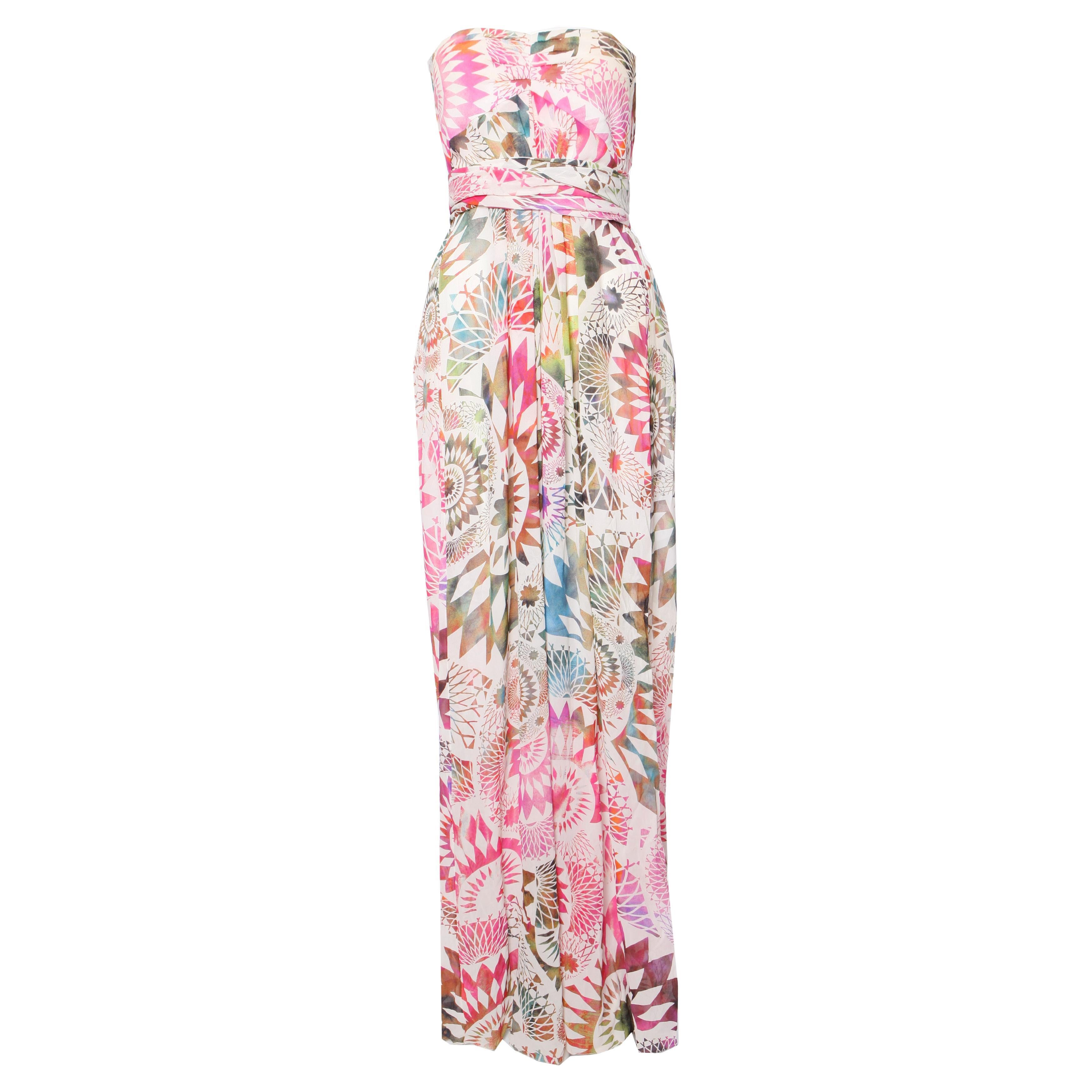 Matthew Williamson, Multicolored silk wrap-dress For Sale