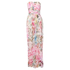 Matthew Williamson, Robe portefeuille en soie multicolore, taille UK12/M.