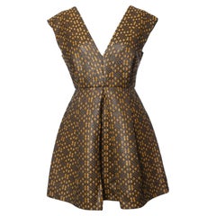 Matthew Williamson, Ocker/Schwarzes gewebtes Kleid