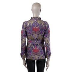 MATTHEW WILLIAMSON purple gold red silk ART DECO JACQUARD BELTED Jacket 6 S