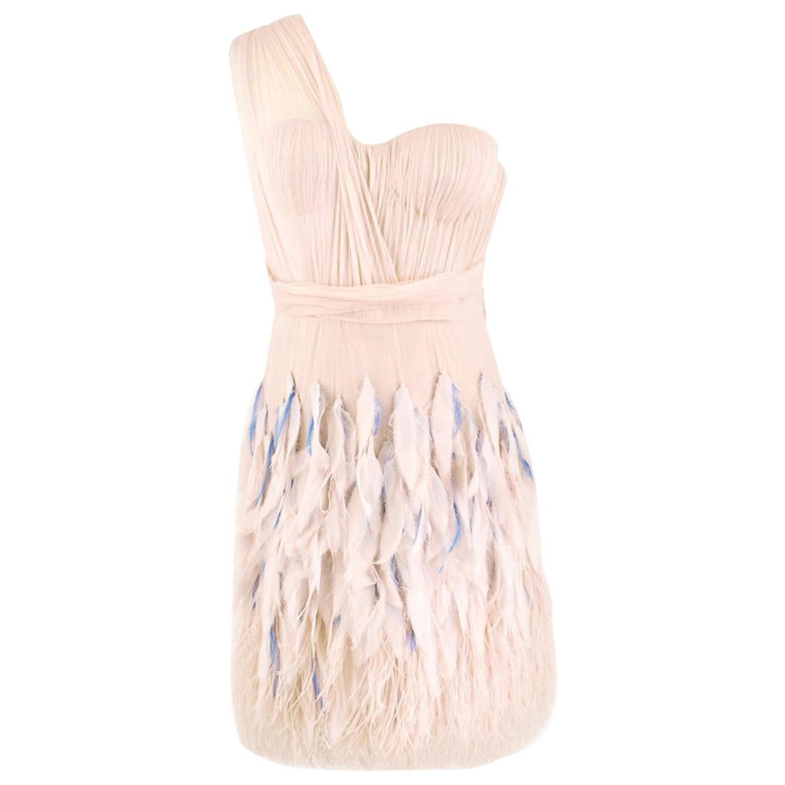 Matthew Williamson Silk 
Feather Tulle Dress US 6
