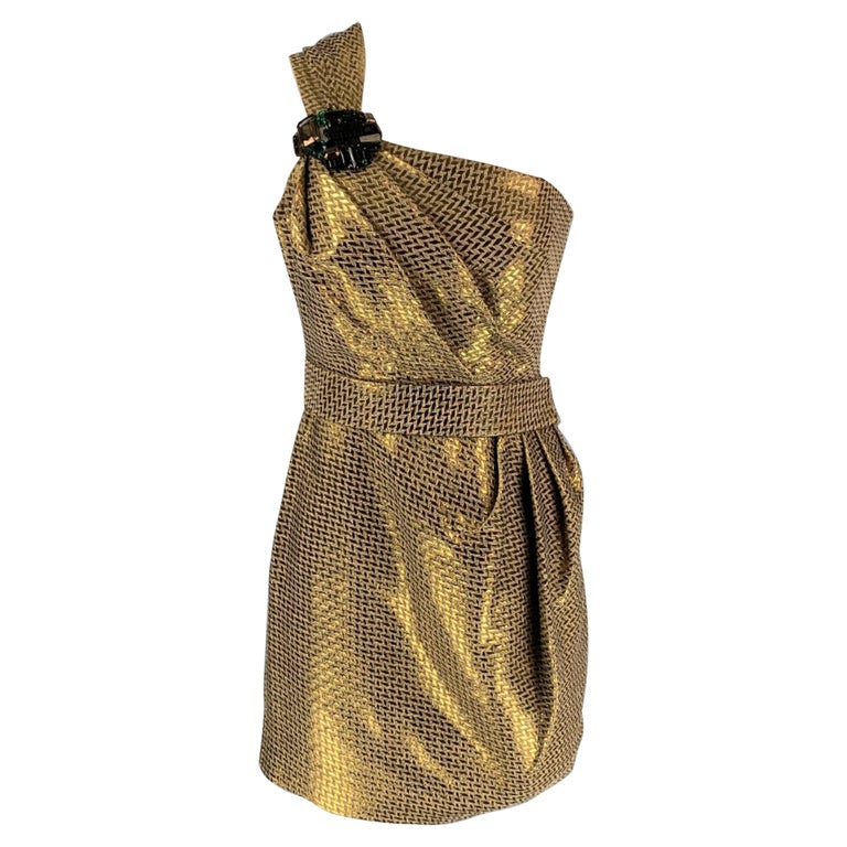 MATTHEW WILLIAMSON Size 4 Gold Metallic Cotton Blend Geometric Cocktail Dress For Sale at 1stDibs MATTHEW WILLIAMSON Size 4 Gold Metallic Cotton Blend Geometric Cocktail Dress For Sale at 1stDibs