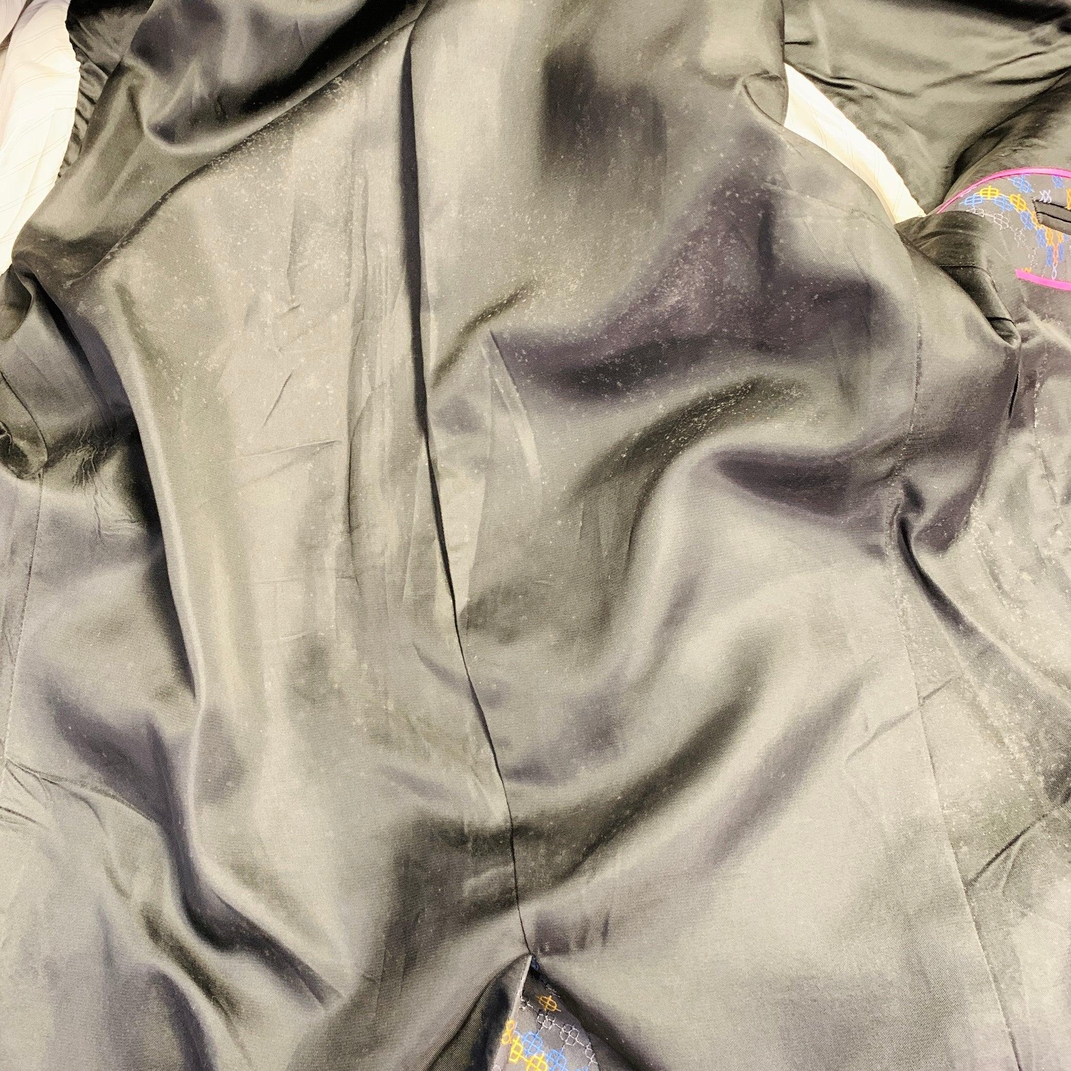 MATTHEW WILLIAMSON Größe S Schwarz Mehrfarbig Texturiertes Polyester Seide Shorts Anzug im Angebot 5