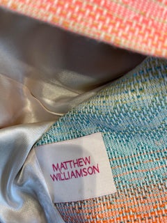 Matthew Williamson Spring 2002 Sz 8 Colorful Rainbow Striped 3/4 Sleeves Jacket