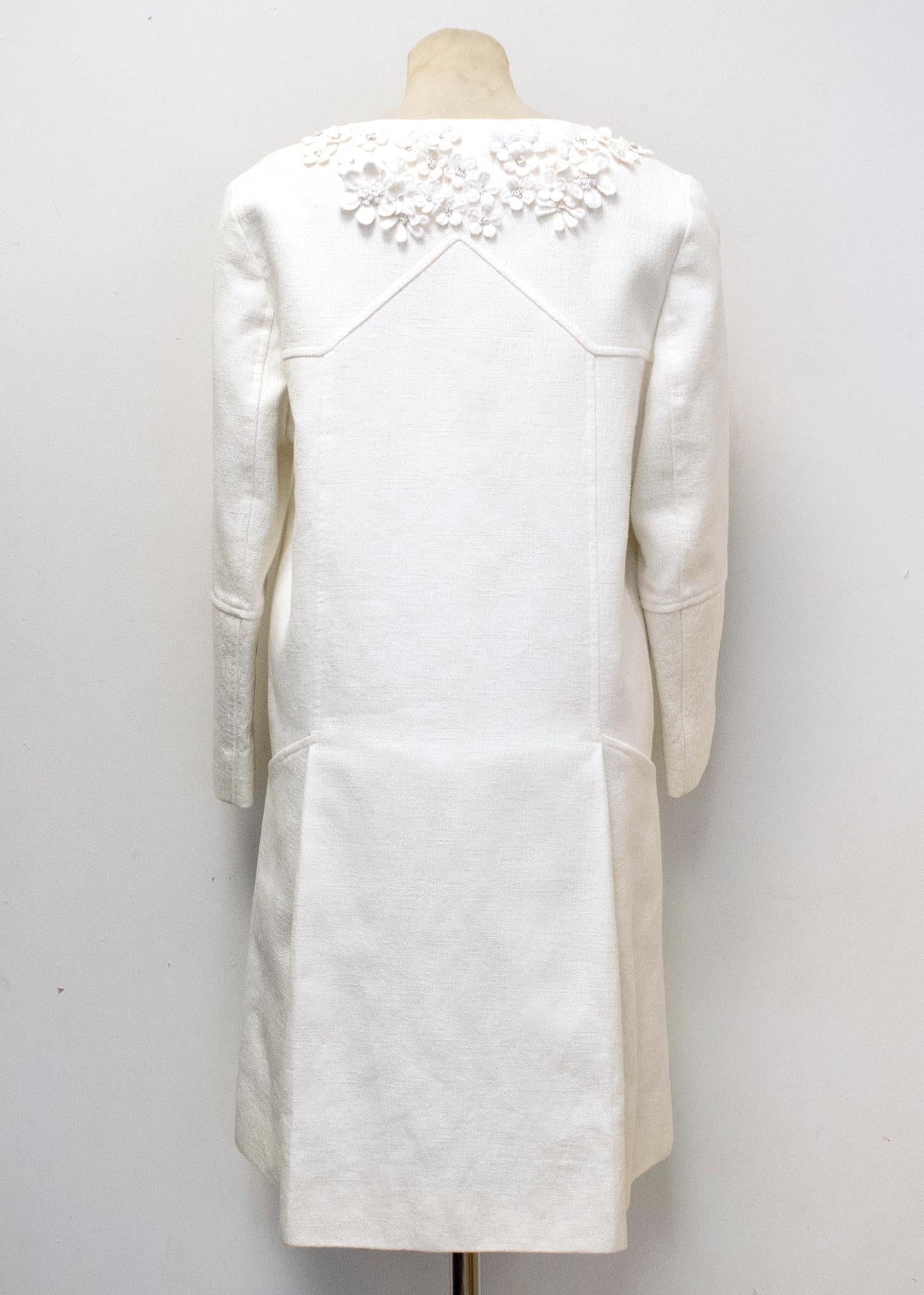 Matthew Williamson White Cotton Linen Summer Coat - Size US 2-4 In Excellent Condition For Sale In London, GB