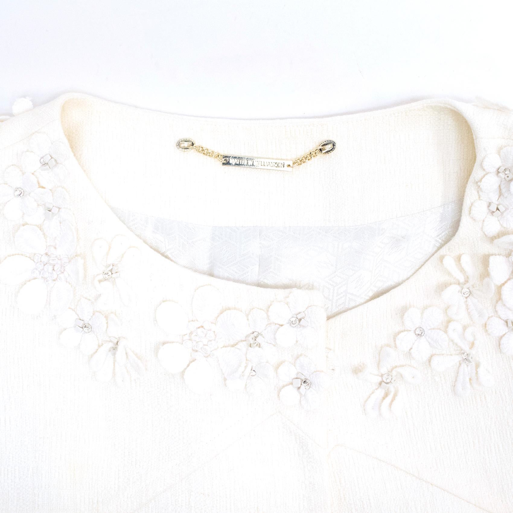 Matthew Williamson White Cotton Linen Summer Coat - Size US 2-4 For Sale 1