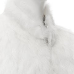 MATTHEW WILLIAMSON white natural fur 3/4 sleeve cropped jacket UK8 S