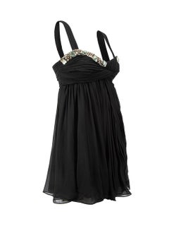 Matthew Williamson Women's Black Silk Crystal Detailed Asymmetric Top