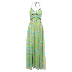 Matthew Williamson Women's Escape Green Abstract Pattern Maxi Dress