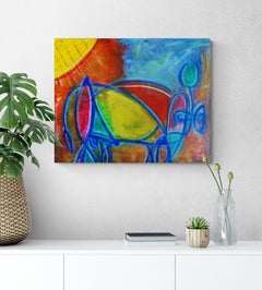 El Regreso de los Toros (c.), Original Abstract Bull Painting, 2018