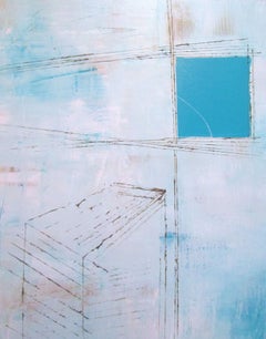 Panacea Pour l’âme #26, Abstract Blue & White Acrylic Painting, 2015