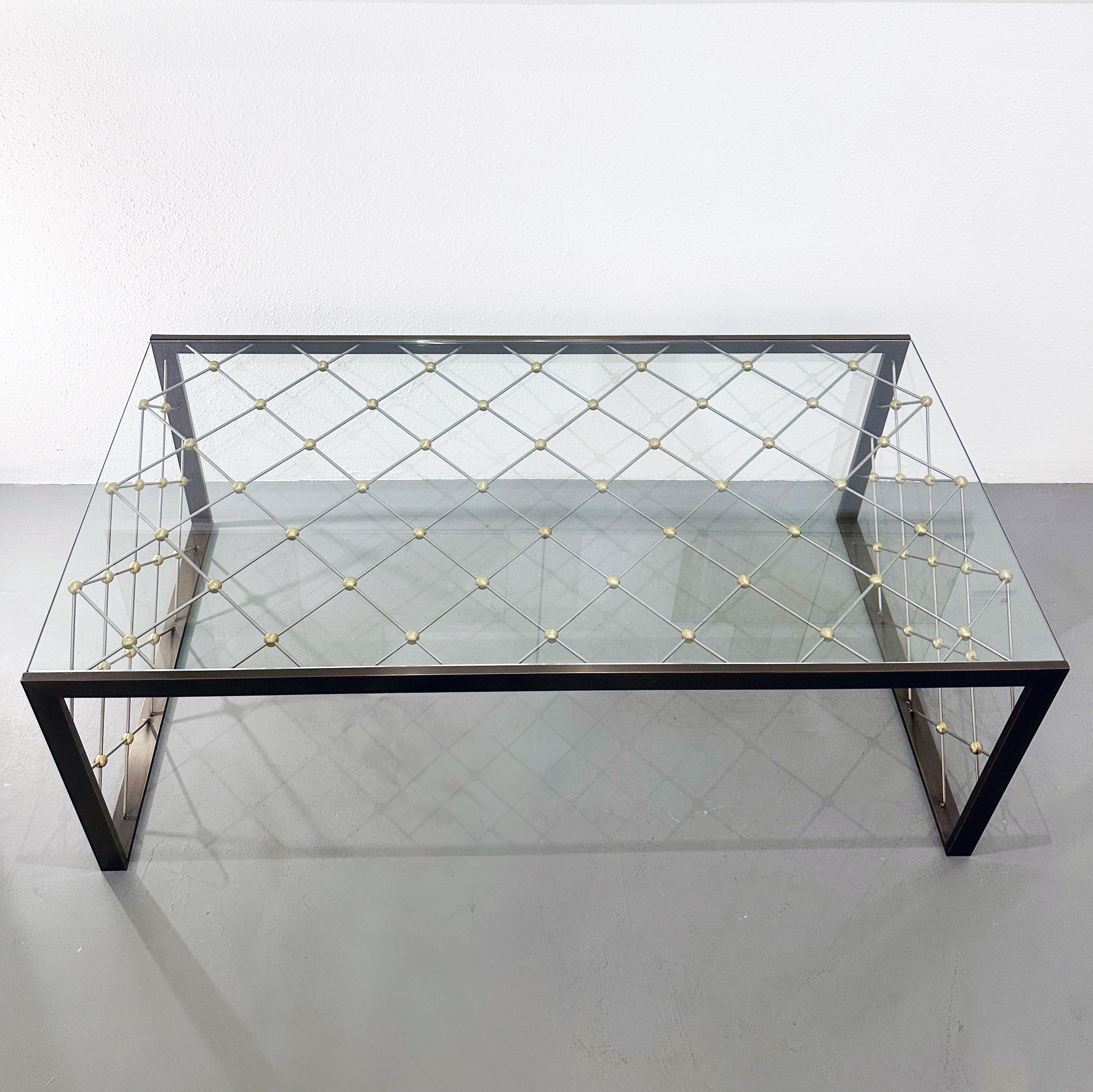 Brushed Matthews and Parker Custom Tour Eiffel Coffee Table, ca 2005 For Sale
