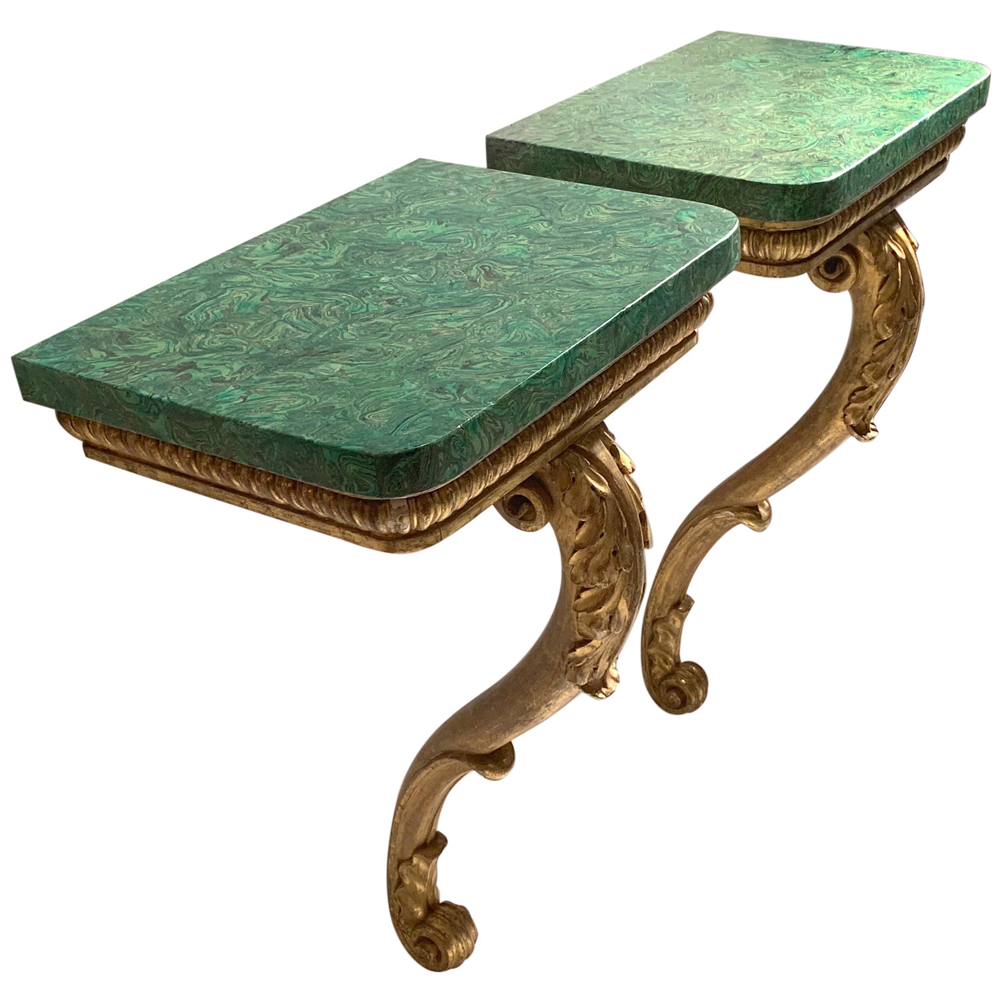 Matthews Brighton Regency Scagliola Buchenholz Paar Konsolentisch England im Angebot