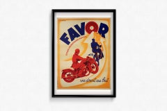 CIRCA 1920 Originalplakat von Matthey für Favor cycles vélomoteurs motos