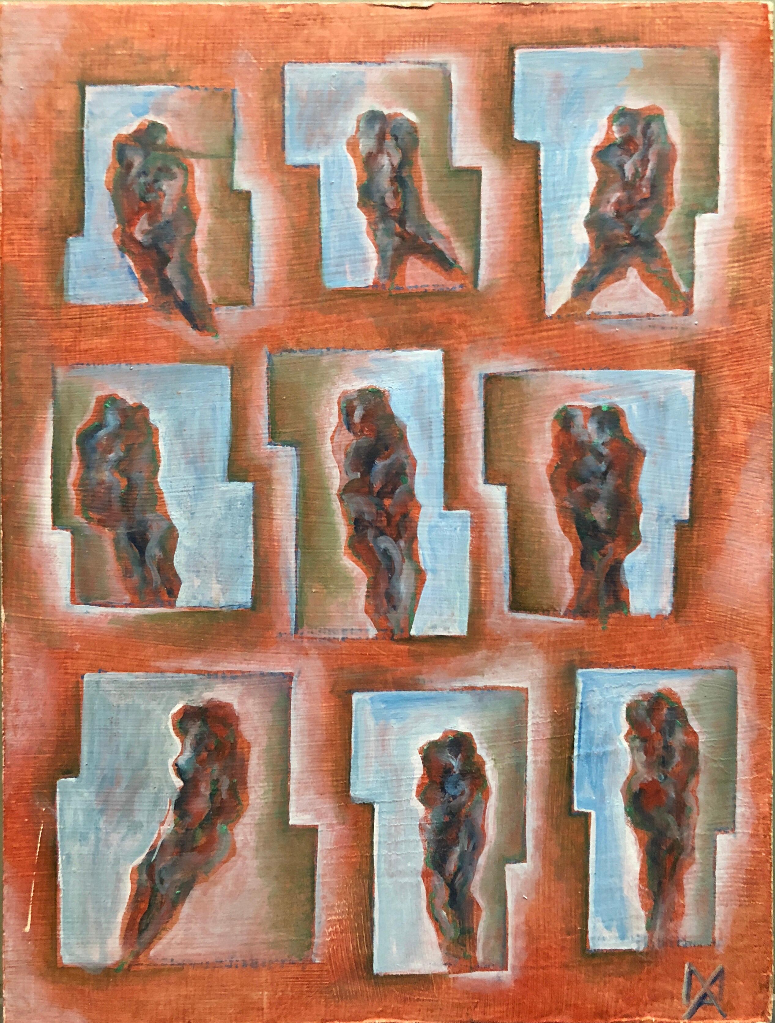 Matthias Alfen Deutscher Bildhauer Modernes expressionistisches Gemälde Psychogramm des Expressionismus