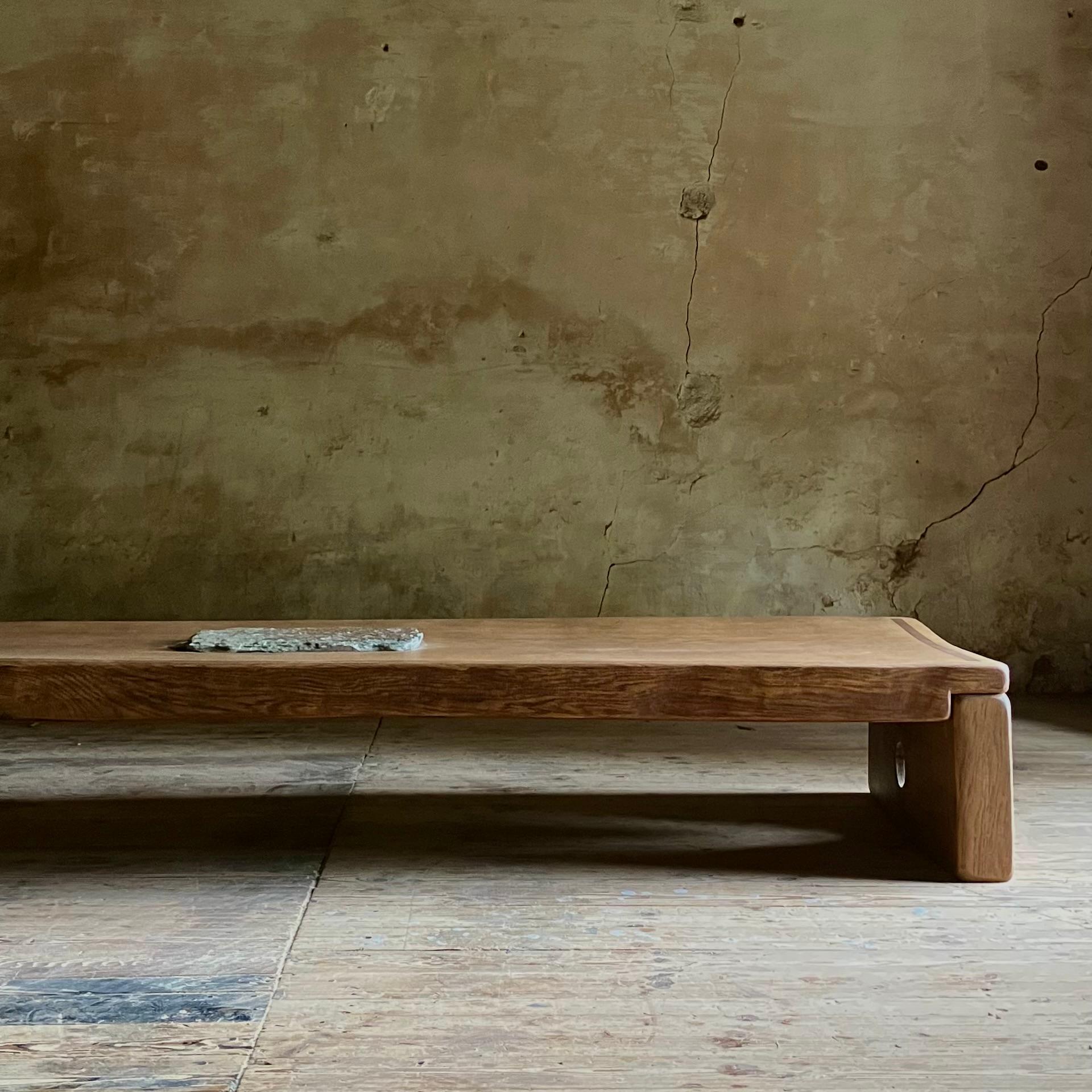Matthias Biberon Low Table, Oak, Walnut & Schist 2023 For Sale 1