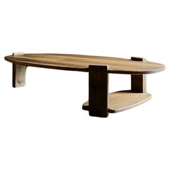 Matthias Biberon Eiche massiv oval niedriger Tisch