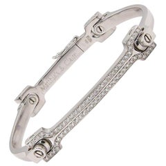 Matthia's & Claire 18 Karat White Gold and Lariat Diamond "Skin" Bracelet