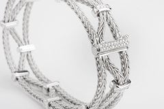 Matthia's & Claire 18 Karat White Gold "Etruscan" Braided Woven Diamond Bracelet