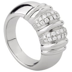 Matthia's & Claire 18 Karat White Gold "Etruscan" Braided  Woven Diamond Ring
