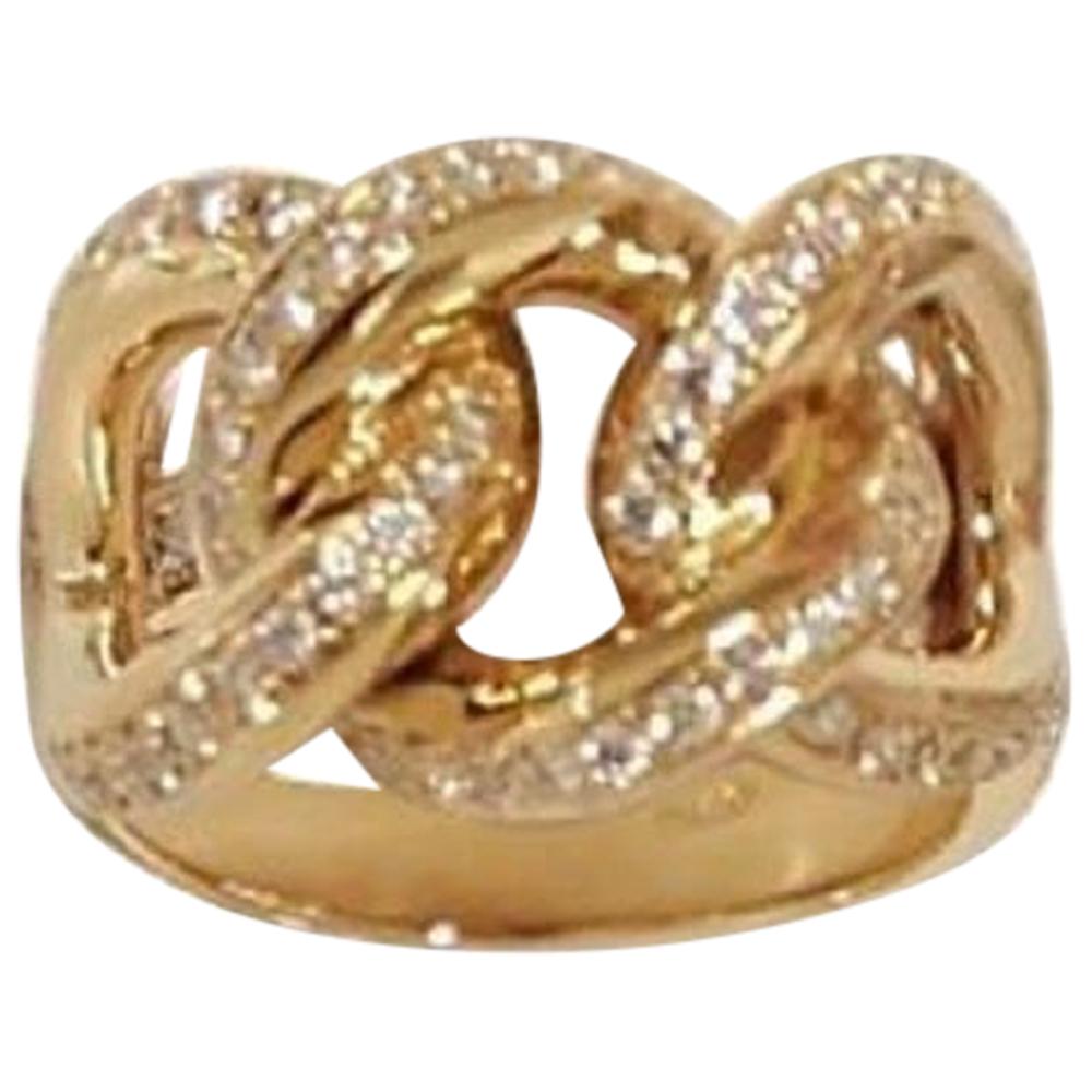 Matthia's & Claire 18 Karat Yellow Gold Precious Links Ring For Sale