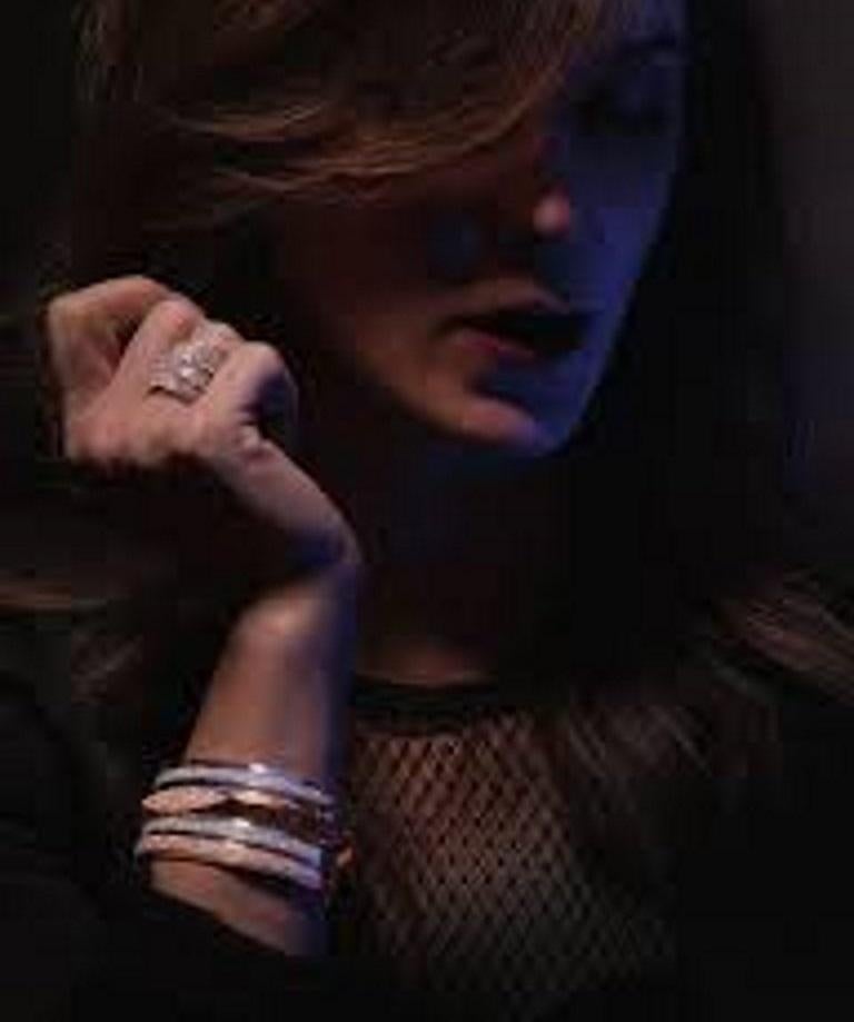 Matthia's & Claire 18k Rose Gold and Diamond Cuff Bangle Bracelet For Sale 5