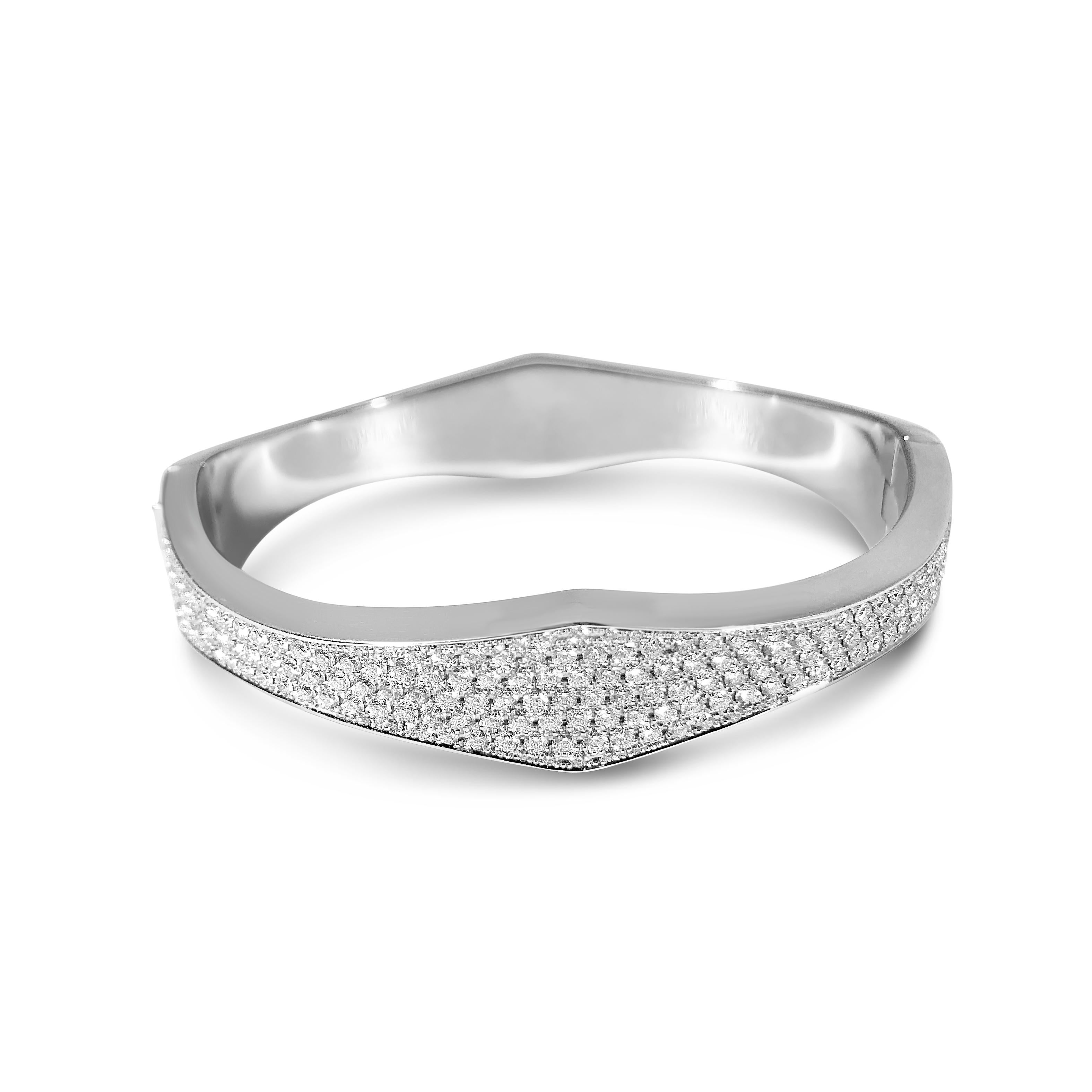 Specifications:
- 18kt White Gold
- Handcrafted in Switzerland
- Customization, made-to-order available in precious stone type, precious metal type, and size 
 (prices may vary)
- Style #: MC 293 OB PAVE BR.3.53

All items on the site are in stock