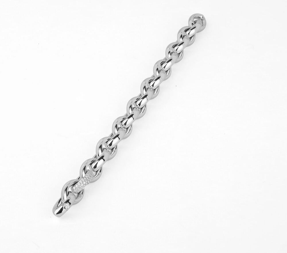 Women's Matthia's & Claire 18 Karat White Gold and Diamonds Precious Links Bracelet For Sale