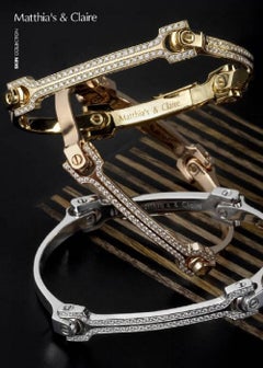 Matthia's & Claire 18 Karat White Gold and Lariat Diamond "Skin" Bracelet
