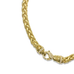 Matthia's & Claire 18k Gelbgold Etrusca Halskette mit Diamant Karabinerverschluss
