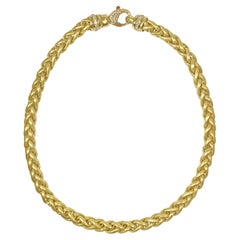 Matthia's & Claire: 18 Karat Gelbgold Etrusca Halskette mit Karabinerverschluss aus Diamant